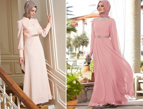 Pembe Abiye Elbise Modelleri
