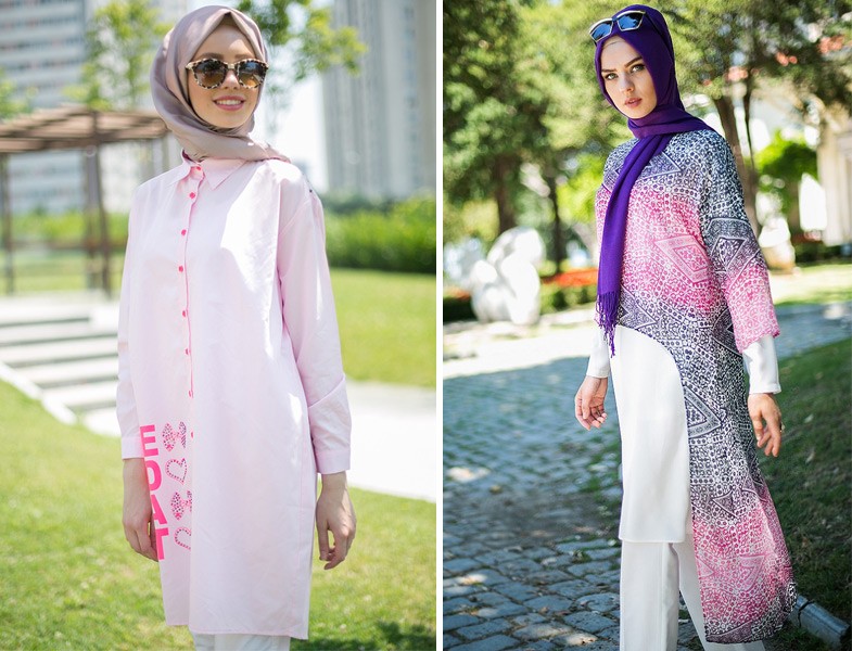 Pembe Tesettür Giyim Modelleri