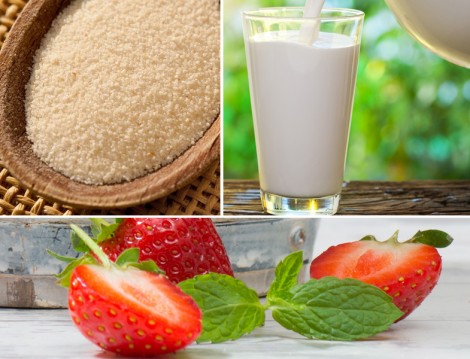 Çilek Soslu İrmik Tatlısı