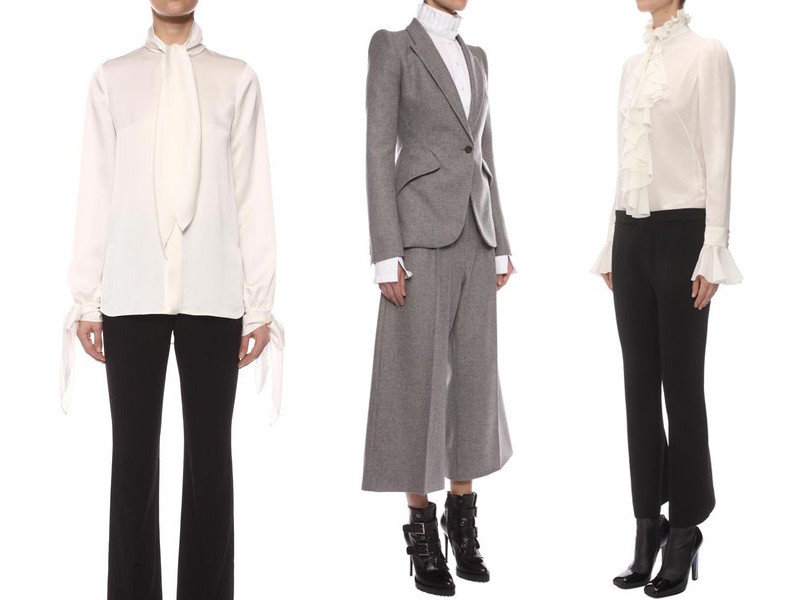 Alexander McQueen 2015-16 Sonbahar Kış Beyaz Gömlek Modelleri