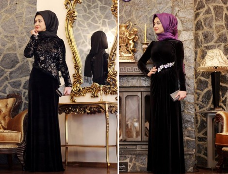 Minel Aşk 2015 2016 Sonbahar Kış Tesettür Abiye Koleksiyonu
