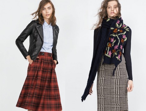 Zara 2015-16 Ekose Etek Modelleri
