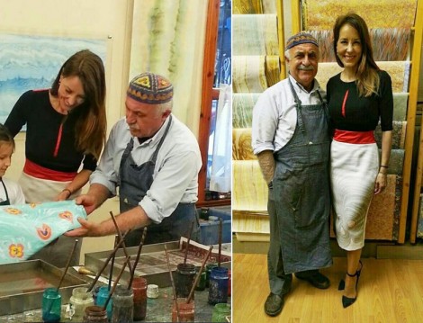 Ebru Sanatçısı Suna Koçal ve Ebru Üstadı Hikmet Barutçugil