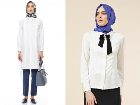 Kayra Beyaz Bömlek ve Tunik Modeli
