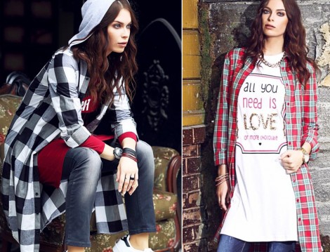 MoodBasic 2015-16 Ekose Gömlek ve Tunik Modelleri