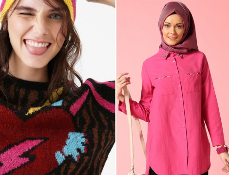 Pembe Tesettür Giyim Modelleri 2016