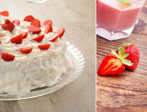 Çileklerle Süslenmiş Kremalı Kek Tarifi