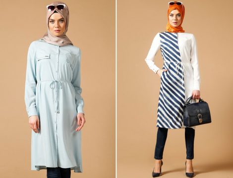 Armine Mavi-Beyaz Tunik Modelleri