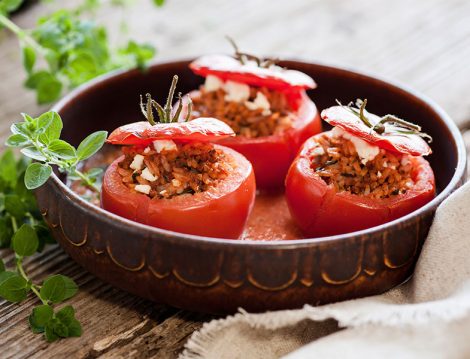 Fırında Kıymalı Domates Dolması
