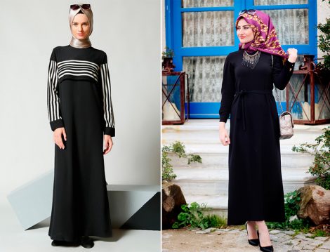 Sonbaharın En Şık 10 Siyah Tesettür Elbisesi
