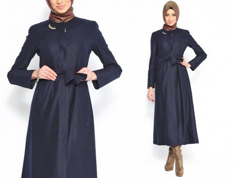 Tesettür Keçe Pardesü Modeli