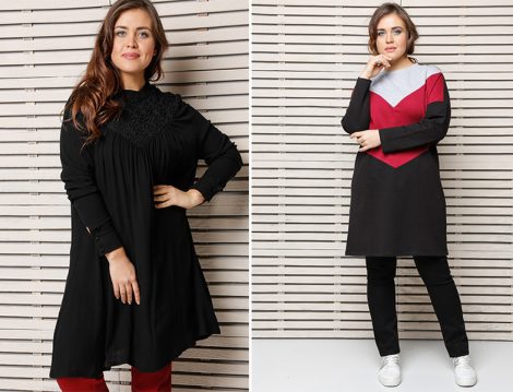 Büyük Bedende 2017'nin En Şık Tesettür 15 Tunik Modeli