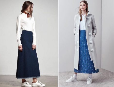 Tesettür Kot Uzun Etek Modeli