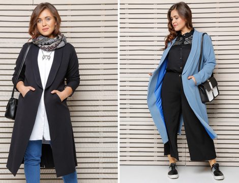 Büyük Bedende 2017'nin En Şık Tesettür Kap ve Manto Modelleri