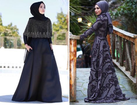 30'lu Yaşlar için Tesettür Abiye Elbise 