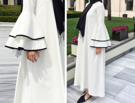 Beyaz Tesettür Giyim Modelleri 