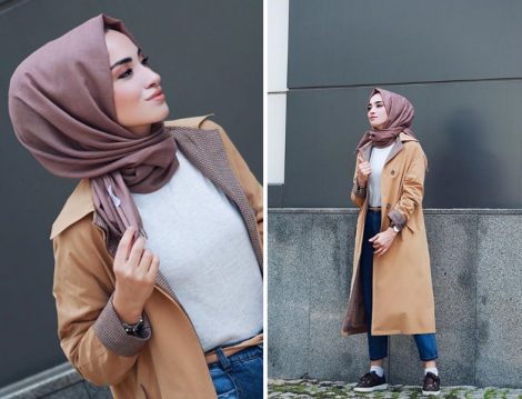 Tesettür Trençkot Modelleri 2018