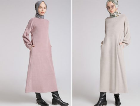 Aralık Ayının En Yeni Tesettür Elbise Modelleri