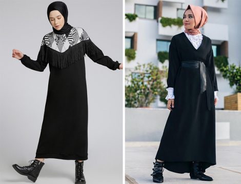 Aralık Ayının En Yeni Tesettür Elbise Modelleri