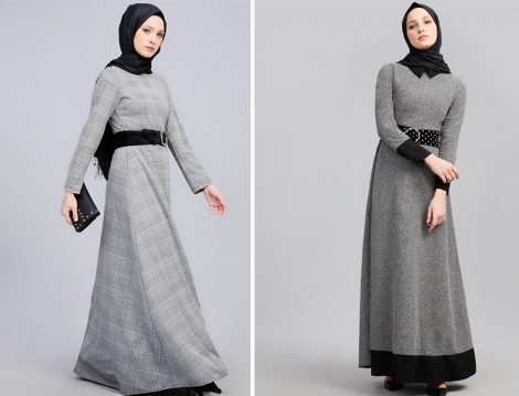 Aralık Ayının En Yeni Tesettür Elbise Modelleri