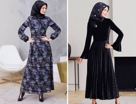 Aralık Ayının En Yeni Tesettür Elbise Modelleri