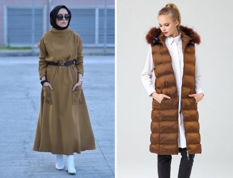 Kahverengi Tesettür Giyim Modelleri
