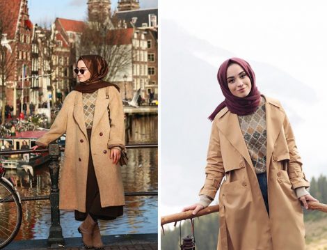Kahverengi Tesettür Giyim Modelleri