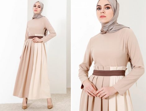 Elegan Tesettür Elbise Modelleri ve Kombinler 