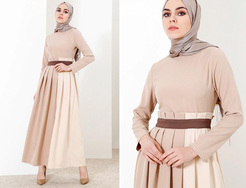 Elegan Tesettür Elbise Modelleri ve Kombinler