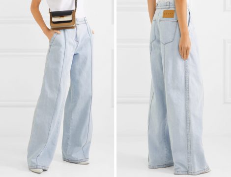 Geniş Paça Kot Denim Pantolon