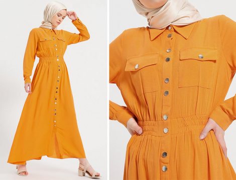 Benin Boydan Çıtçıtlı Elbise Modelleri