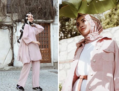 Pembe Tesettür Kombinler