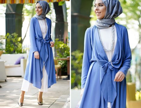 Tesettür Yazlık Şık Mavi Kap Modeli