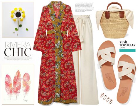 Tesettür Çiçekli Kimono Kombini