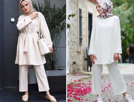 Yaz Tatili İçin Tunik Bol Pantolon İkili Takım Modelleri