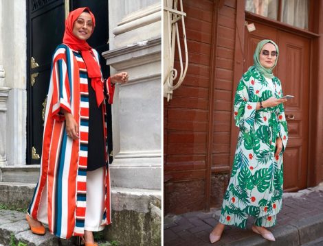 Yaz Tatili İçin Çizgili ve Desenli Kimono Modelleri