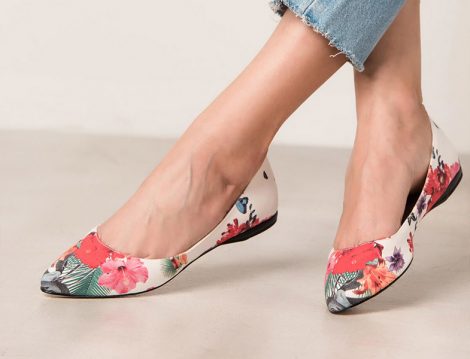 Nine West Kırmızı Yeşil Beyaz Kadın Babet