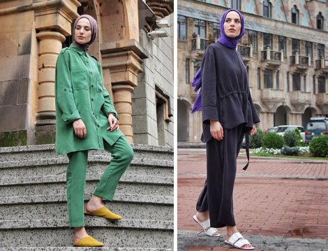 Elif Küçüksarı Tunik Pantolon İkili Takım Kombinleri