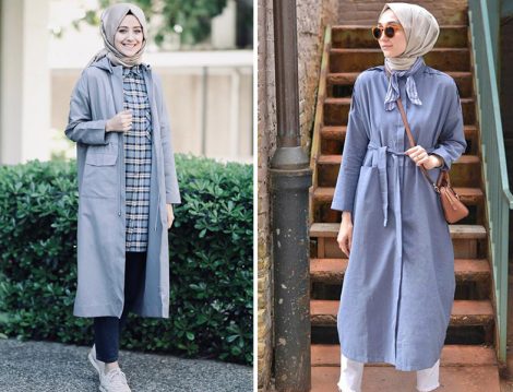 Esra Keskin Demir Mavi Kap ve Trençkot Modelleri