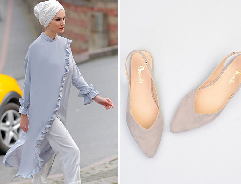 Gizem Kış Gri Kamelya Tunik ve Bambi Gri Babet