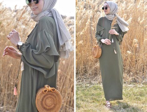 Seçil Store Yeşil Elbise Bohem Stil