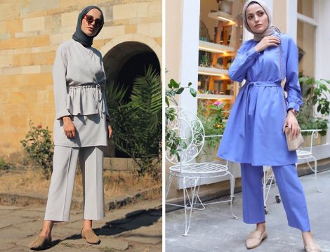 Tesettür Giyim Tunik Pantolon İkili Takım