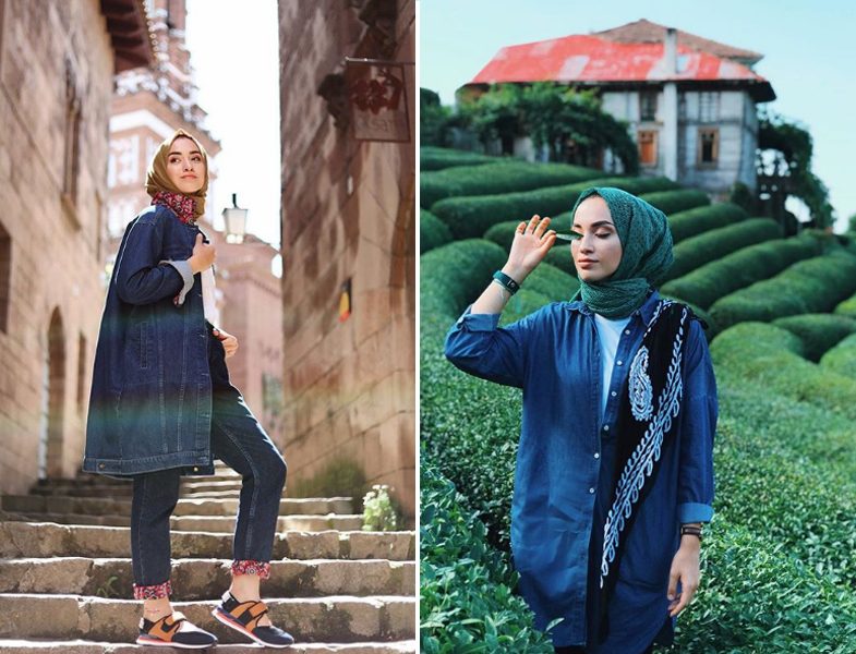 Tesettür Kot Gömlek Ceket Modeli