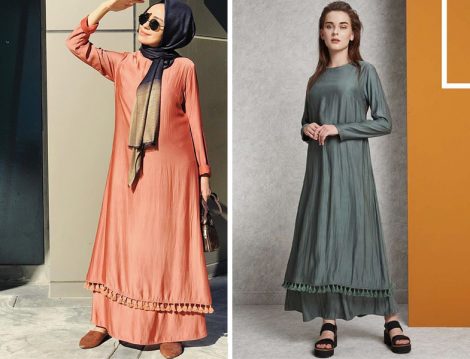 Almarwah Black Püskül Detaylı Elbise