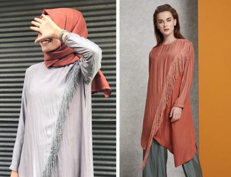 Almarwah Black Püskül Detaylı Tunik