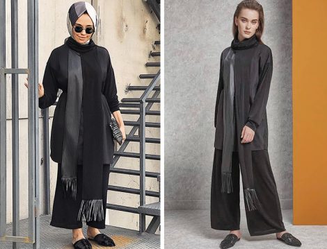 Almarwah Black Siyah İkili Takım