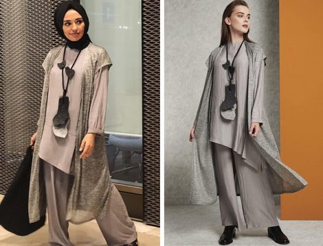 Almarwah Black Yelek-Pantolon-Tunik Üçlü Takım