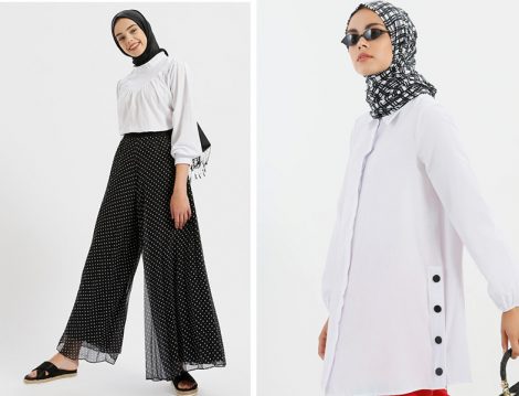 Beyaz Gömlek ve Siyah Bol Pantolon Modelleri