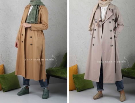Esra Keskin Demir Camel Past Trençkot Modeli