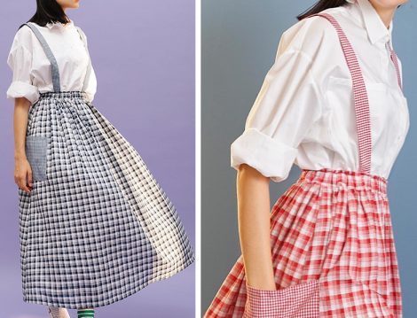 Kuaybe Gider Kloş Etek ve Beyaz Gömlek Modeli